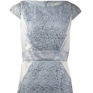 Jessica Simpson Lace Overlay Satin Sheath Dress